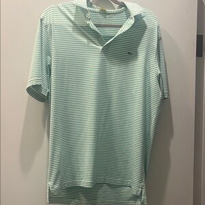 Vineyard Vines Men's Light Green Striped Polo